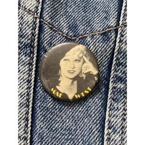 Mae West Pinback Vintage Button Badge Old Hollywood Actor Movies Pin #306